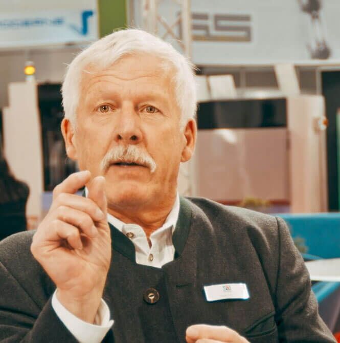 Hans Fritz, Founder, at Productronica 2019